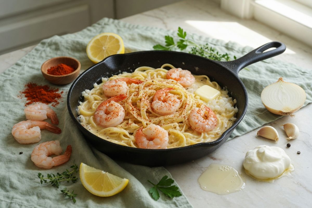 Parmesan Shrimp Fettuccini